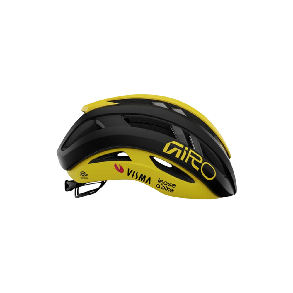 Giro Aries MIPS Spherical Road Cycling Helmet - Matte Black/Matte Yellow Visma