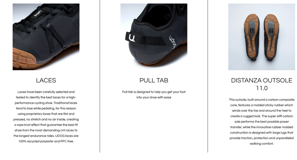 Udog Distanza Carbon Cinder Black Gravel Shoes