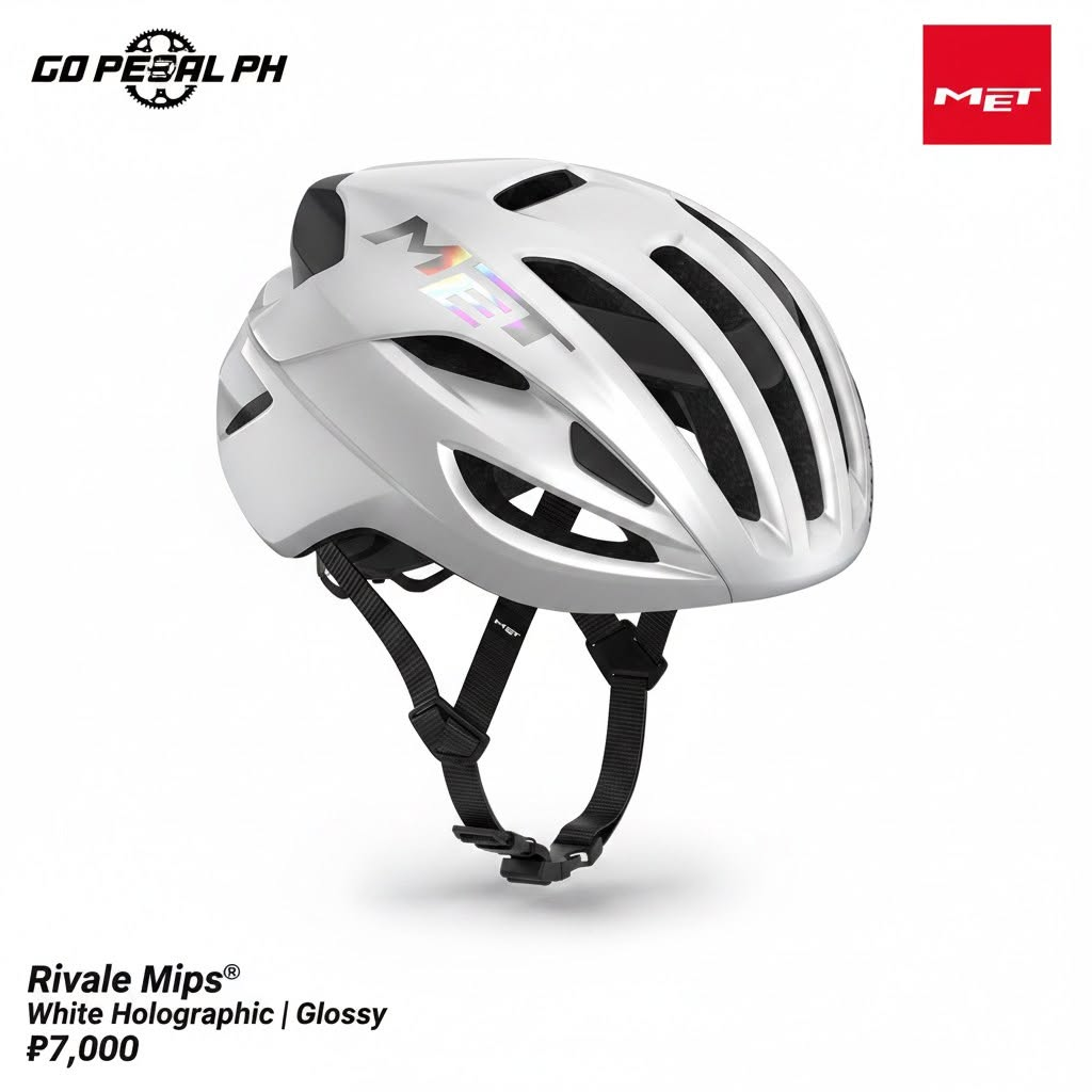MET Rivale MIPS - White Holographic Glossy
